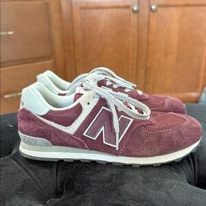New Balance Classic 574 Maroon and Gray Sneakers